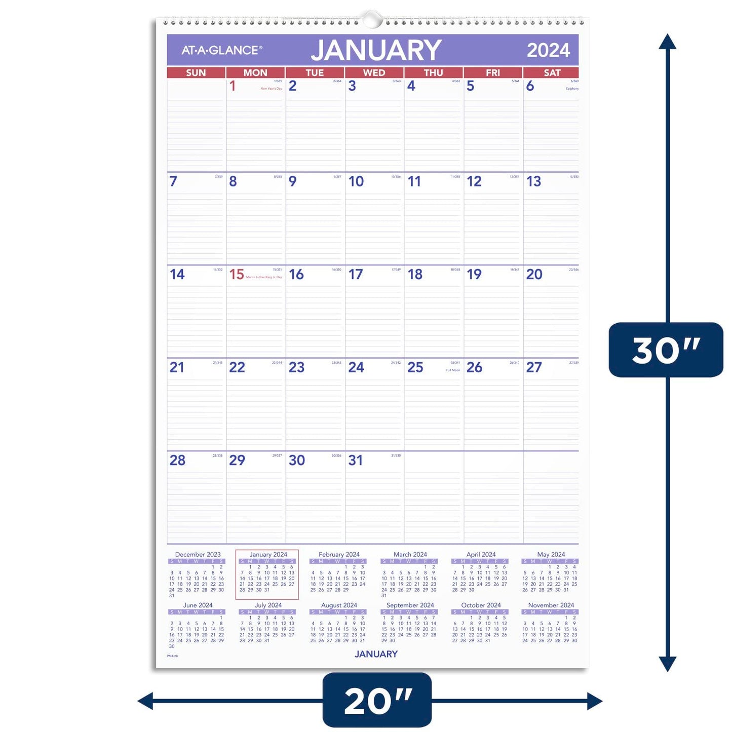 AT-A-GLANCE 2025 Wall Calendar, 15-1/2" x 22-3/4", Large (PM32825)