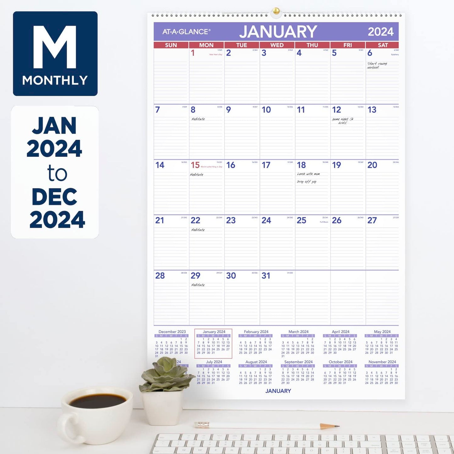 AT-A-GLANCE 2025 Wall Calendar, 15-1/2" x 22-3/4", Large (PM32825)