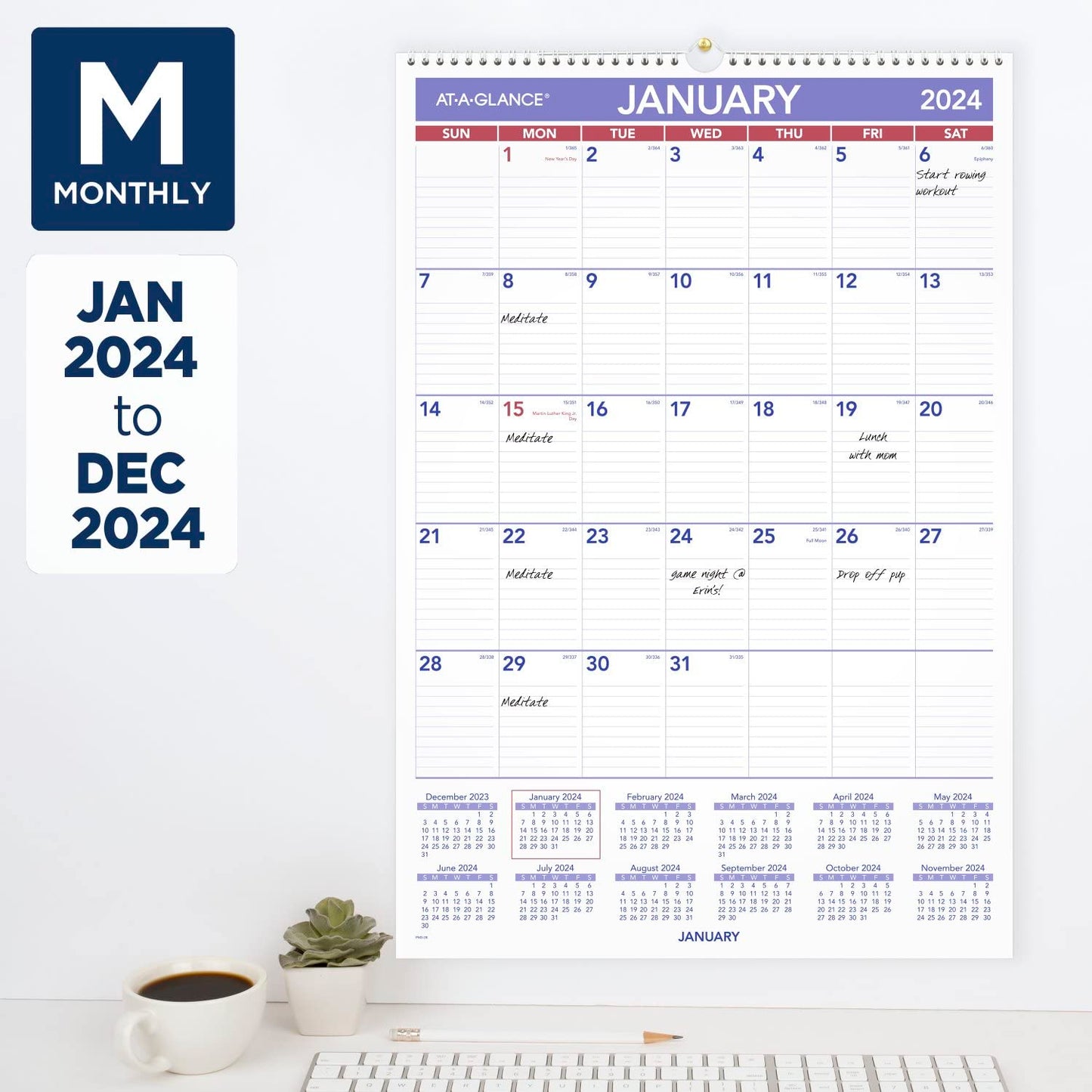 AT-A-GLANCE 2025 Wall Calendar, 15-1/2" x 22-3/4", Large (PM32825)