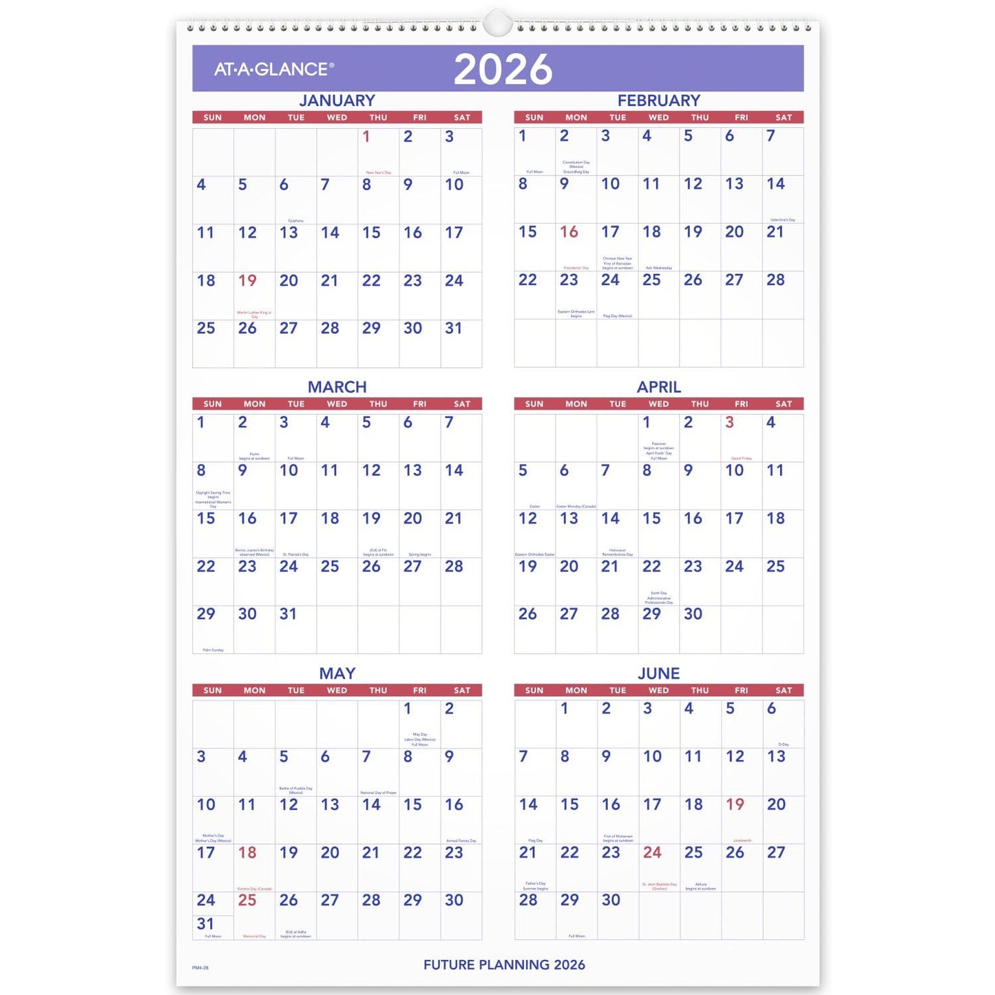 AT-A-GLANCE 2025 Wall Calendar, 15-1/2" x 22-3/4", Large (PM32825)