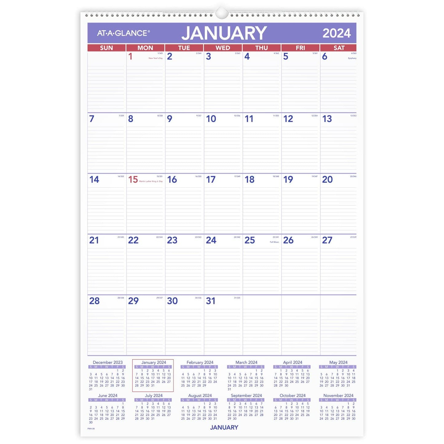 AT-A-GLANCE 2025 Wall Calendar, 15-1/2" x 22-3/4", Large (PM32825)